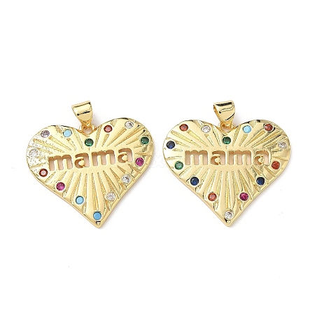 Brass Micro Pave Cubic Zirconia Pendants KK-L243-14G-03-1