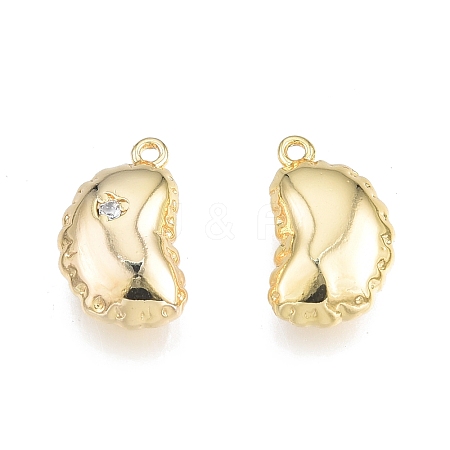 Brass Pave Clear Cubic Zirconia Charms KK-N231-341-1