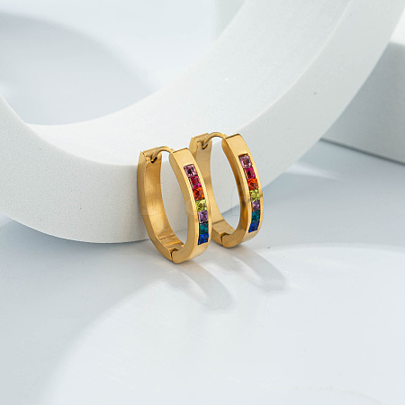Elegant 304 Stainless Steel Circle Hoop Earrings LS-DH3673-1