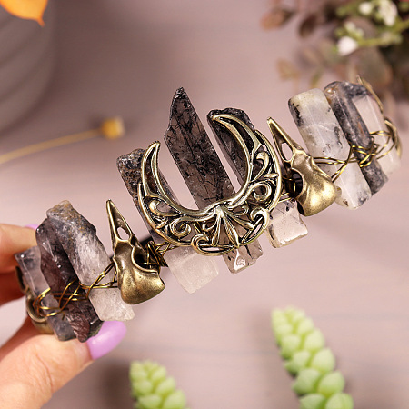 Natural Rutilated Quartz Hair Bands PW-WG39AD4-25-1