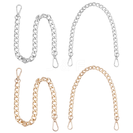   4Pcs 2 Colors Aluminum Bag Strap Curb Chains FIND-PH0003-52-1