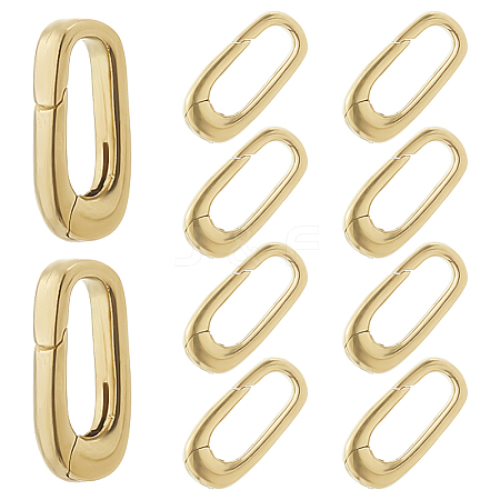 10Pcs Brass Spring Gate Rings KK-FH0008-17A-1