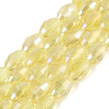 Electroplate Transparent Glass Beads Strands GL-N002-01A-A02-1