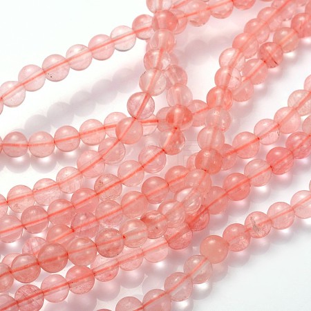 Cherry Quartz Glass Beads Strands GSR6mmC054-1