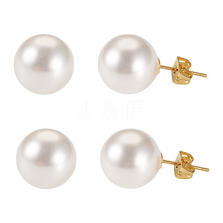 925 Sterling Silver Round Stud Earrings EJEW-TAC00030-02-1