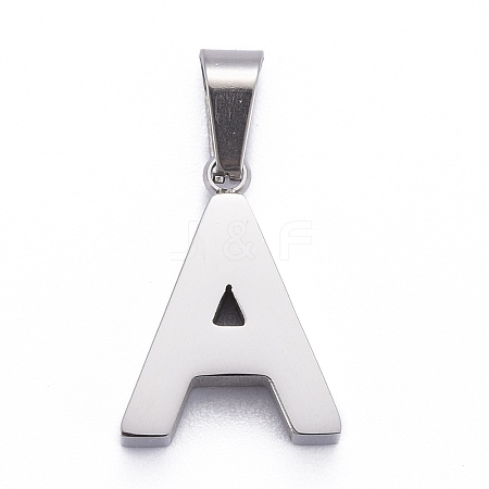 Non-Tarnish 304 Stainless Steel Letter Pendants STAS-H127-A-P-1