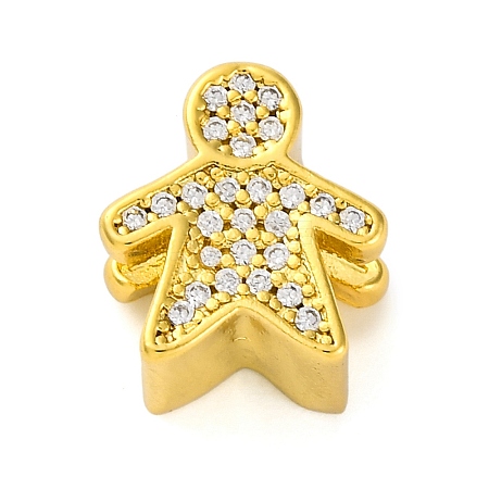 Rack Plating Brass Micro Pave Cubic Zirconia European Beads KK-Z081-18-1