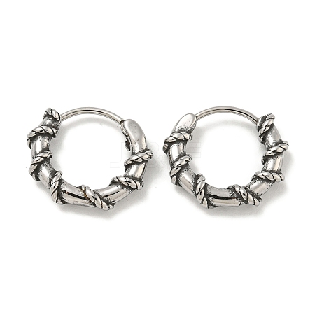 316 Surgical Stainless Steel Hoop Earrings EJEW-D096-19F-AS-1