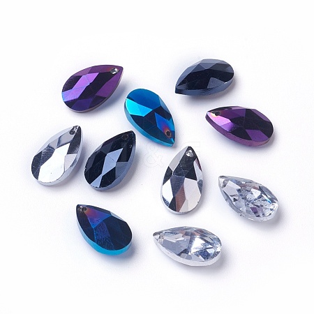 Faceted Glass Pendants GLAA-F069-S-B-1