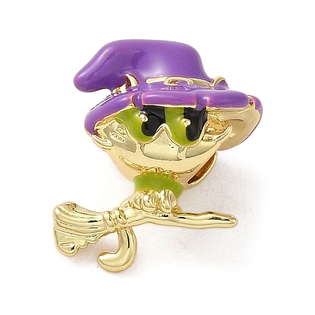 Halloween Brass Enamel European Beads LS-KK-A203-04A-G-1