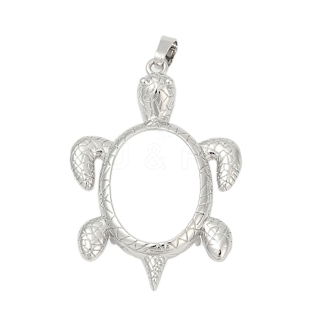 Brass Pendant Cabochon Settings KK-S521-16D-P-1