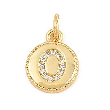 Brass Micro Pave Clear Cubic Zirconia Charms CU-CBA56CE-12G-O-1