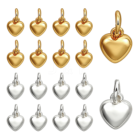 20Pcs 2 Colors Rack Plating Brass Pendants KK-PH0014-19A-1