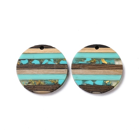 Transparent Resin & Walnut Wood Pendants RESI-TAC0017-68A-03-1
