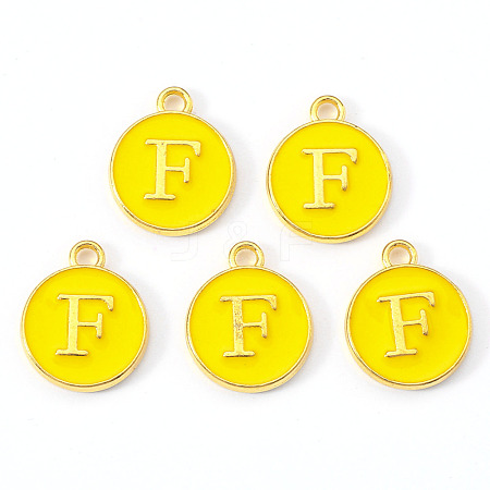 Golden Plated Alloy Enamel Charms X-ENAM-S118-09F-1