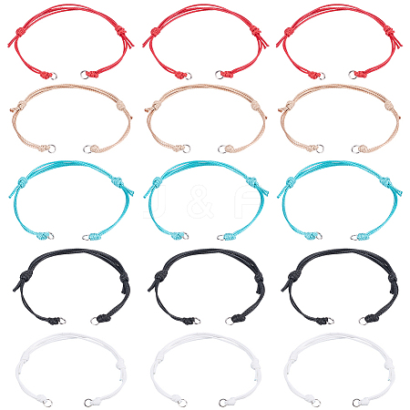 40Pcs 5 Colors Adjustable Eco-Friendly Korean Waxed Polyester Cord Bracelet Making AJEW-SC0003-72-1