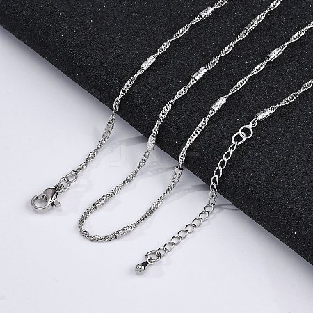 Brass Singapore Chains Necklaces for Women NJEW-D302-04P-1