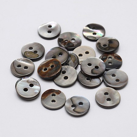 2-Hole Shell Flat Round Buttons BUTT-P012-07-1