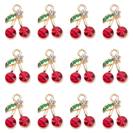 50Pcs Alloy Rhinestone Pendants ENAM-ME0001-24-1