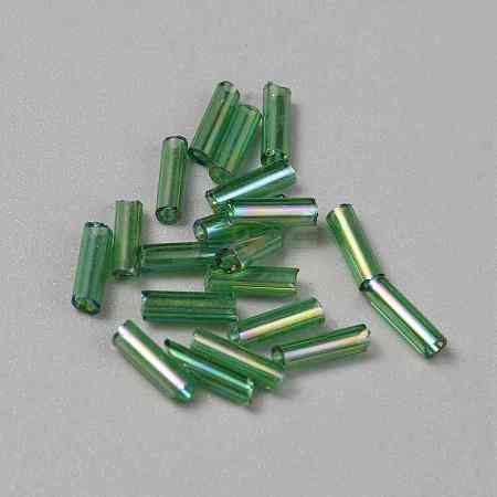 300Pcs Transparent Glass Round Bugle Beads GLAA-WH0015-74D-1