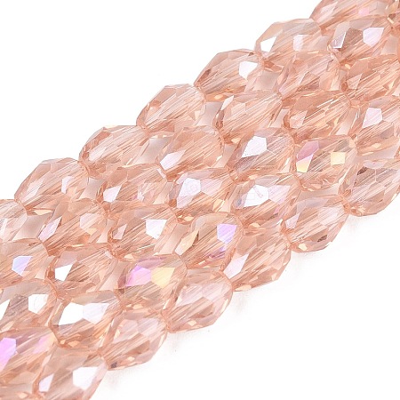 Transparent Electroplate Glass Beads Strands EGLA-N013-T4mm-B29-1
