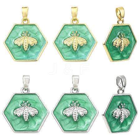 4Pcs 2 Colors Brass Pendants KK-YW0004-55-1