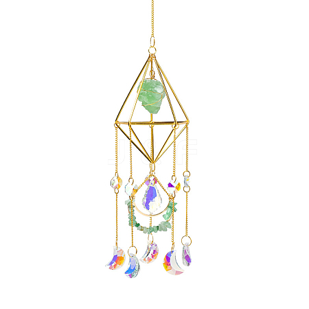 Golden Iron Wind Chime HJEW-K045-01G-05-1