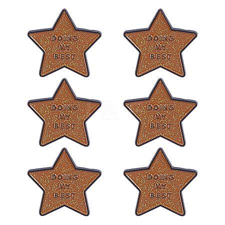 6Pcs Star with Word Doing My Best Enamel Pins JEWB-HY0001-62-1