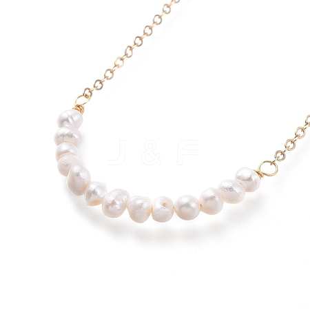 Natural Cultured Freshwater Pearl Beaded Necklaces NJEW-JN02746-1