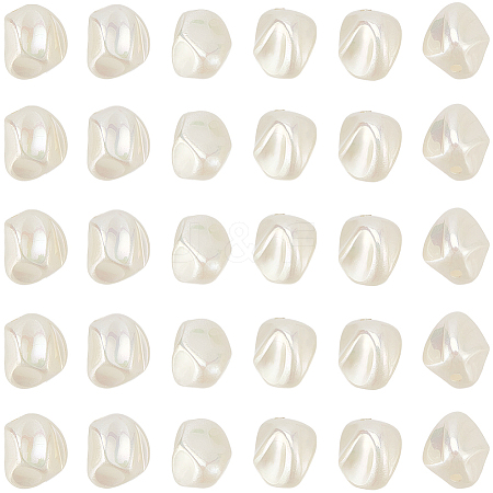 SUNNYCLUE 30Pcs Spray Painted ABS Plastic Beads KY-SC0002-10B-1