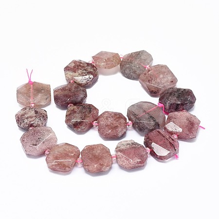 Natural Strawberry Quartz Beads Strands G-F632-35-1