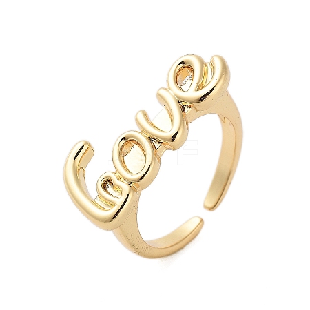 Bass LOVE Open Cuff Rings for Women RJEW-U012-01G-1