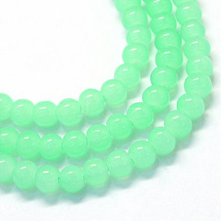 Baking Painted Imitation Jade Glass Round Bead Strands DGLA-Q021-10mm-22-1