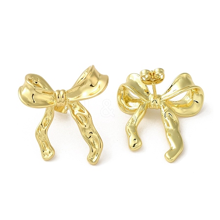 Brass Stud Earrings EJEW-D109-03G-1