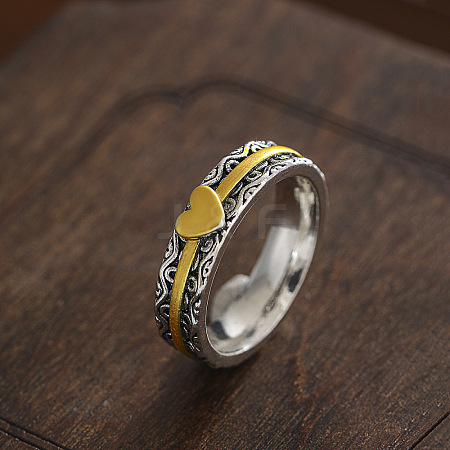 Retro Alloy Heart Finger Rings for Women WG68F8B-01-1