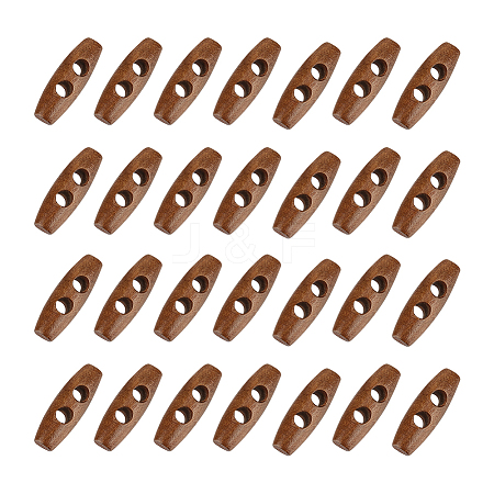 50Pcs 2-Hole Wood Buttons BUTT-UN0001-28B-02-1