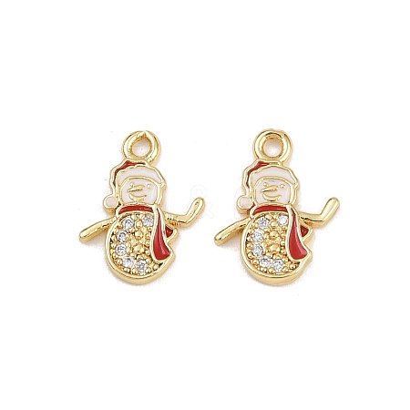 Brass Micro Pave Cubic Zirconia Charms KK-Z129-01G-01-1