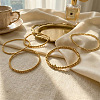 5Pcs 5 Styles Summer Brass Cross Round Beaded Stretch Bracelet Sets FV3491-3