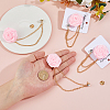 4Pcs Polyester Rose Flower Lapel Pin Backs JEWB-FH0002-09A-3