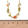 Brass Pave Cubic Zirconia Rose Flower Link Cable Chain Necklaces for Women NJEW-C121-05B-05G-5