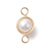 Natural Cultured Freshwater Pearl Copper Wire Wrapped Connector Charms PALLOY-JF02605-3