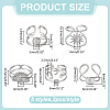 10Pcs 5 Styles 304 Stainless Steel Cuff Rings Components STAS-ME0003-25-2