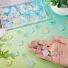 100Pcs 4 Styles Baking Paint Transparent Glass Bead Caps DGLA-TA0001-51-6