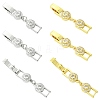6Pcs 2 Colors Brass & Rhinestone Fold Over Clasps FIND-CJ0005-97-1