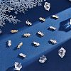 HOBBIESAY 12Pcs 2 Colors Brass Clear Cubic Zirconia Connector Charms FIND-HY0001-24-5