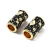 Brass Micro Pave Clear Cubic Zirconia Column European Beads KK-Z114-15G-B02-2