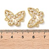 Rack Plating Brass Cubic Zirconia Butterfly Connector Charms KK-C084-31C-G01-3