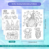 4 Sheets 11.6x8.2 Inch Stick and Stitch Embroidery Patterns DIY-WH0455-099-2