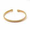 304 Stainless Steel Flat Snake Chains Shape Open Cuff Bangle for Women BJEW-C033-03G-2