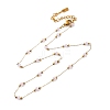 304 Stainless Steel & Glass Link Chain Necklaces NJEW-U026-22G-2